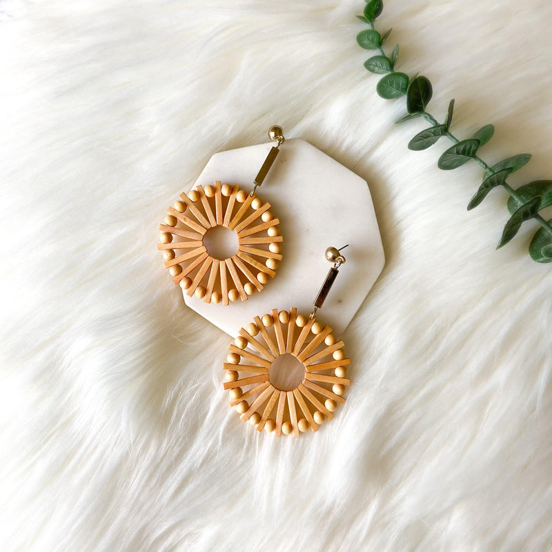 Playa Rica Wooden Statement Earrings - The Songbird Collection 