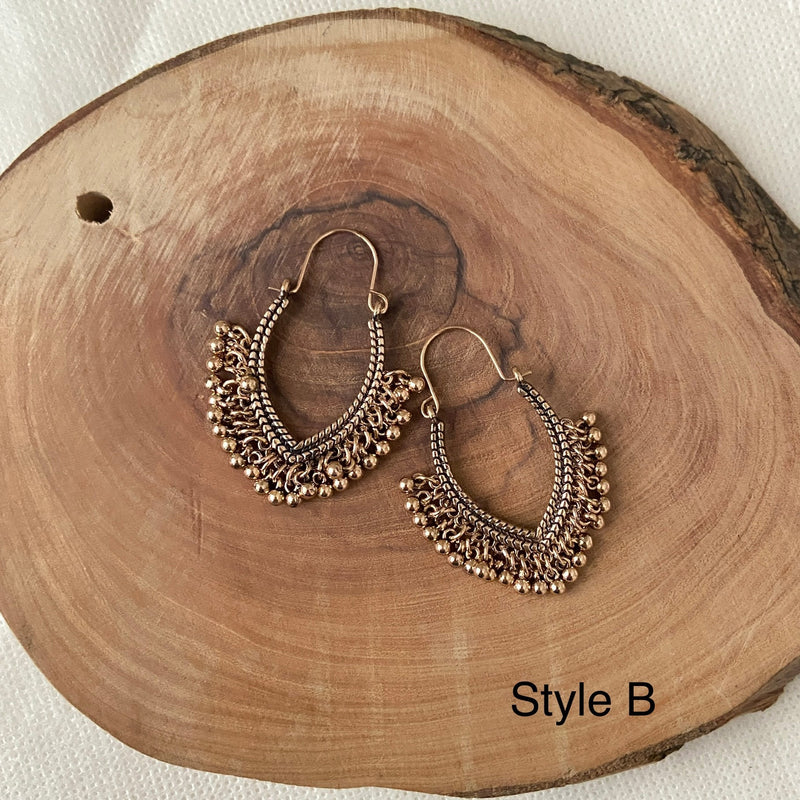 Priya Vintage Metal Earrings - 3 Styles - LAST CHANCE-Earrings-The Songbird Collection
