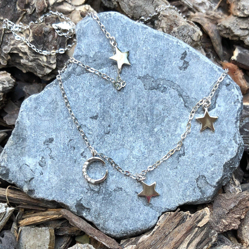 Lune et étoiles Sterling Silver Choker - RESTOCKED! - The Songbird Collection 