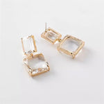 Squared Glass Gem Earrings - Now in SILVER too! - The Songbird Collection 