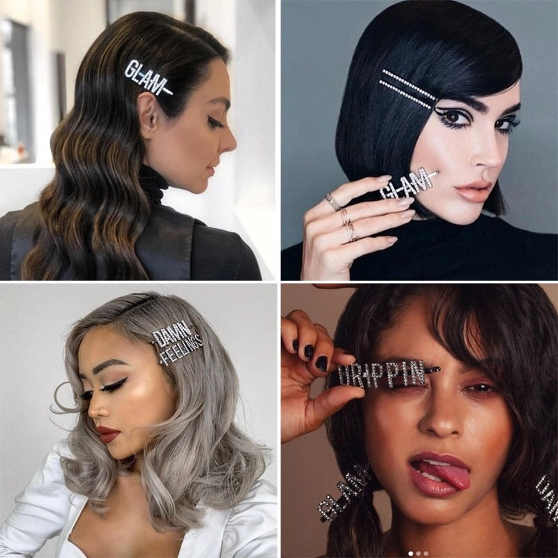 DAMN DRIPPIN GLAM Rhinestone Hair Pins - OVER 2️⃣0️⃣ words LAST CHANCE! - The Songbird Collection 