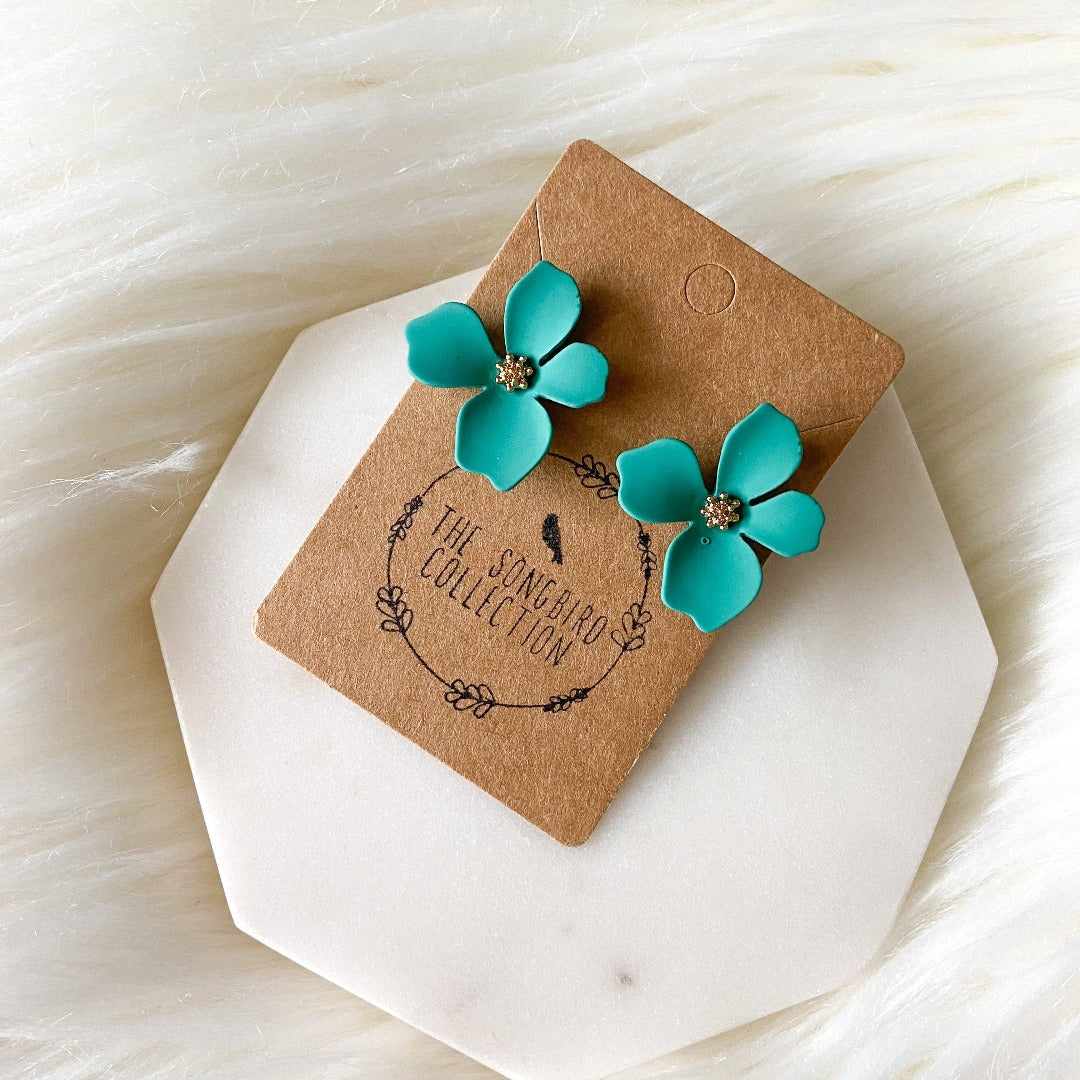 Mini Miami Flower Earrings - 12 Colors - The Songbird Collection 