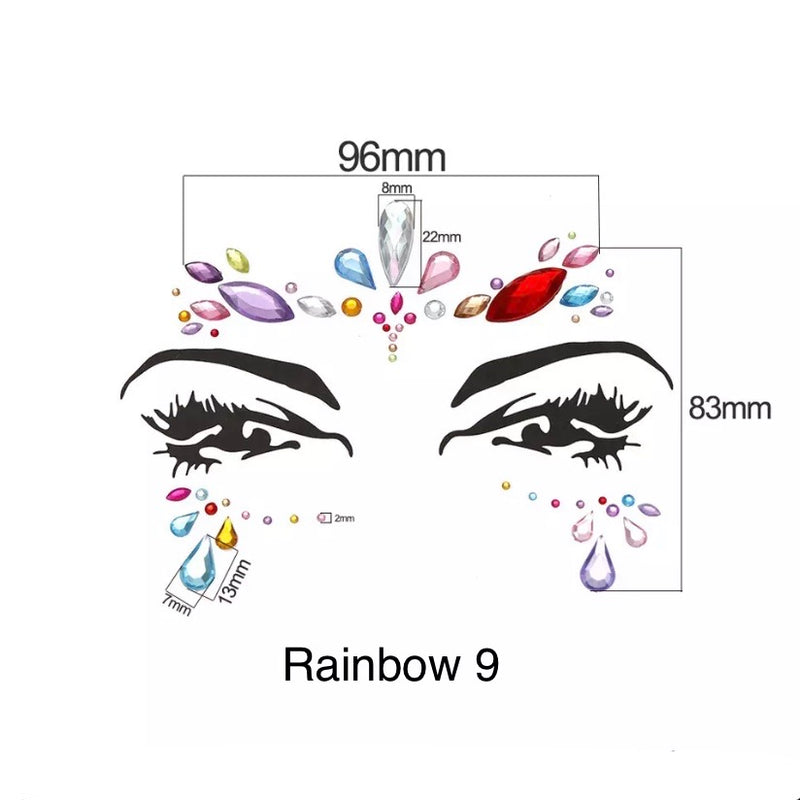 🌈 Rainbow Blast Face Gems 💎 8 Colorful Designs! - The Songbird Collection 