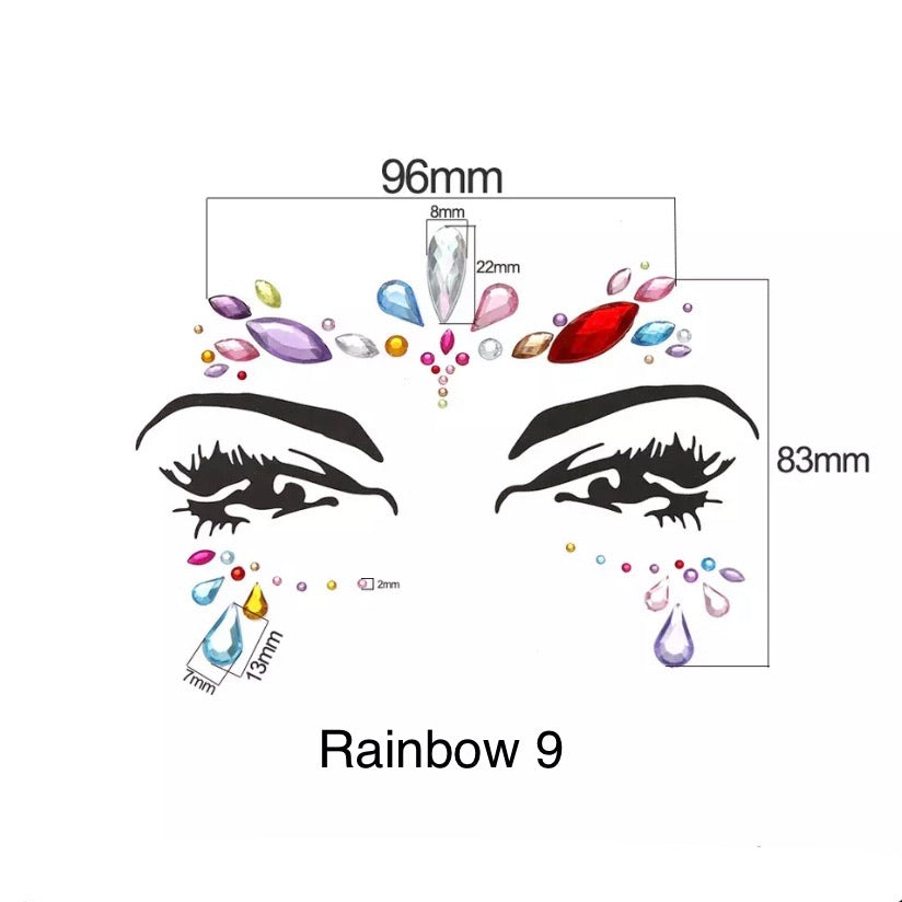Rainbow 9 (Gem colors vary)
