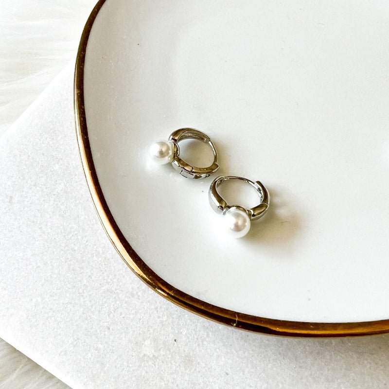 Amara Mini Pearl Huggies-Earrings-The Songbird Collection