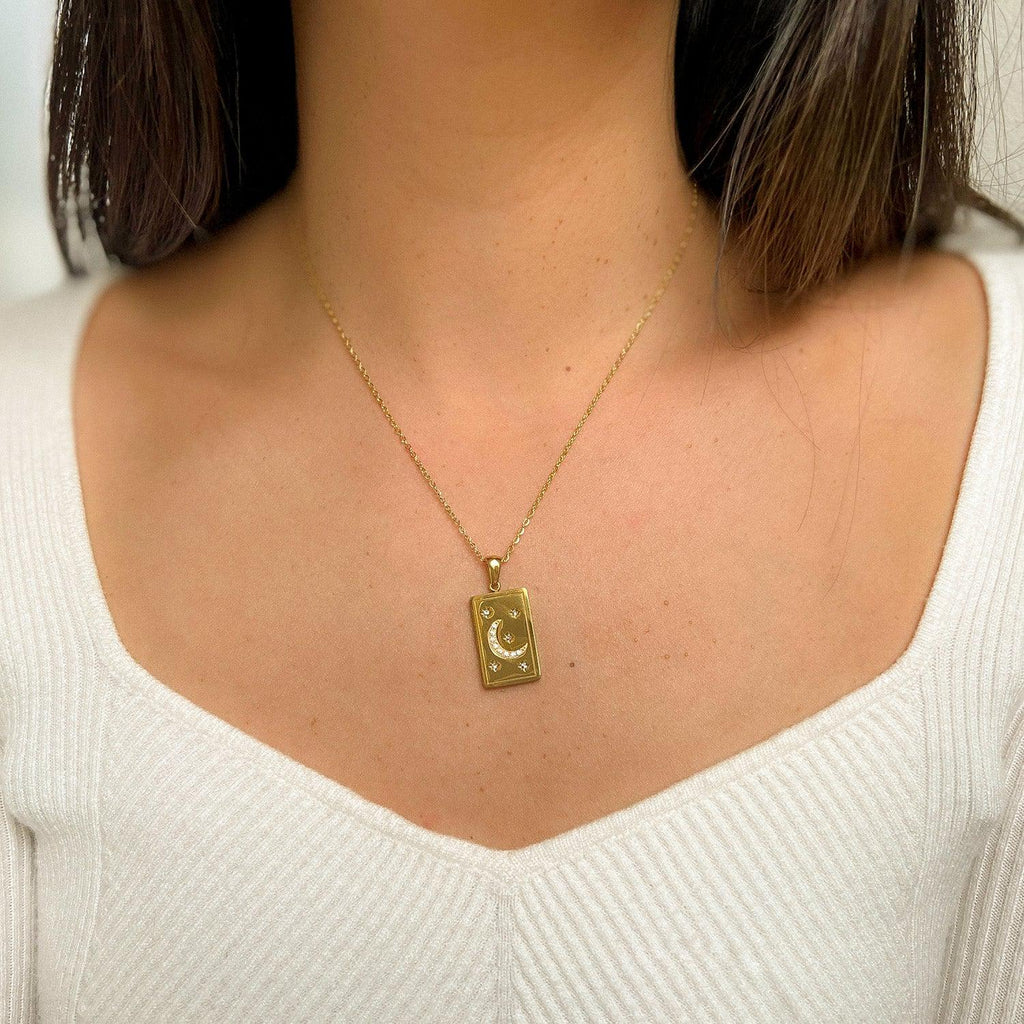 Moonlight Starlight Signet Necklace-Necklaces-The Songbird Collection
