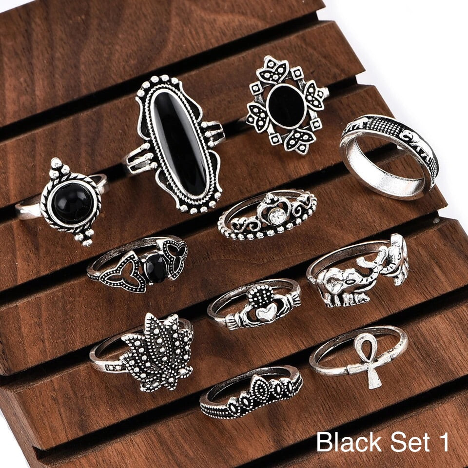 Black Ring Sets - Choose from 3 Sets! - The Songbird Collection 