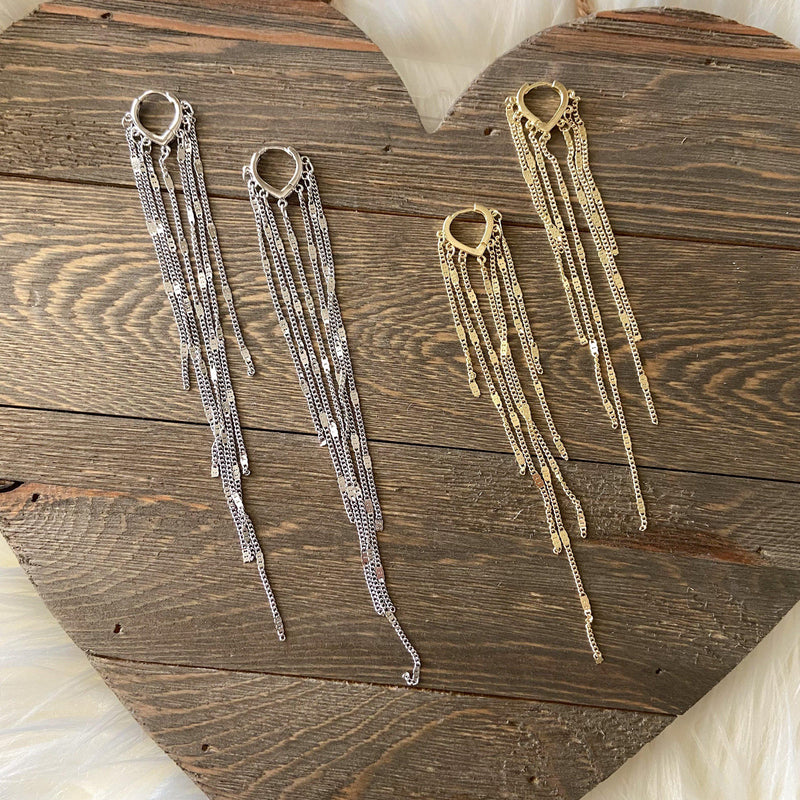 Chainfall Duster Earrings-Earrings-The Songbird Collection
