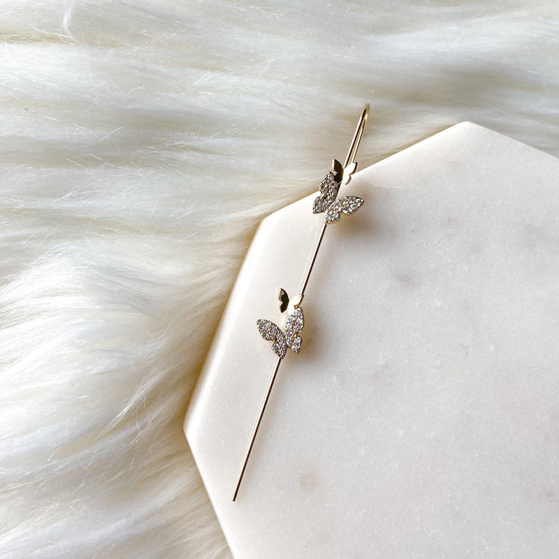 Mariposa Butterfly Ear Hook / Ear Cuff - 2 Styles-Earrings-The Songbird Collection