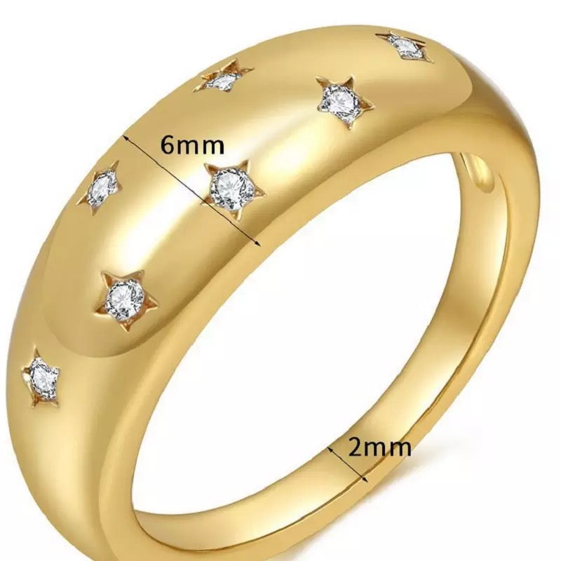 Starshine Chunky Dome Ring-Rings-The Songbird Collection