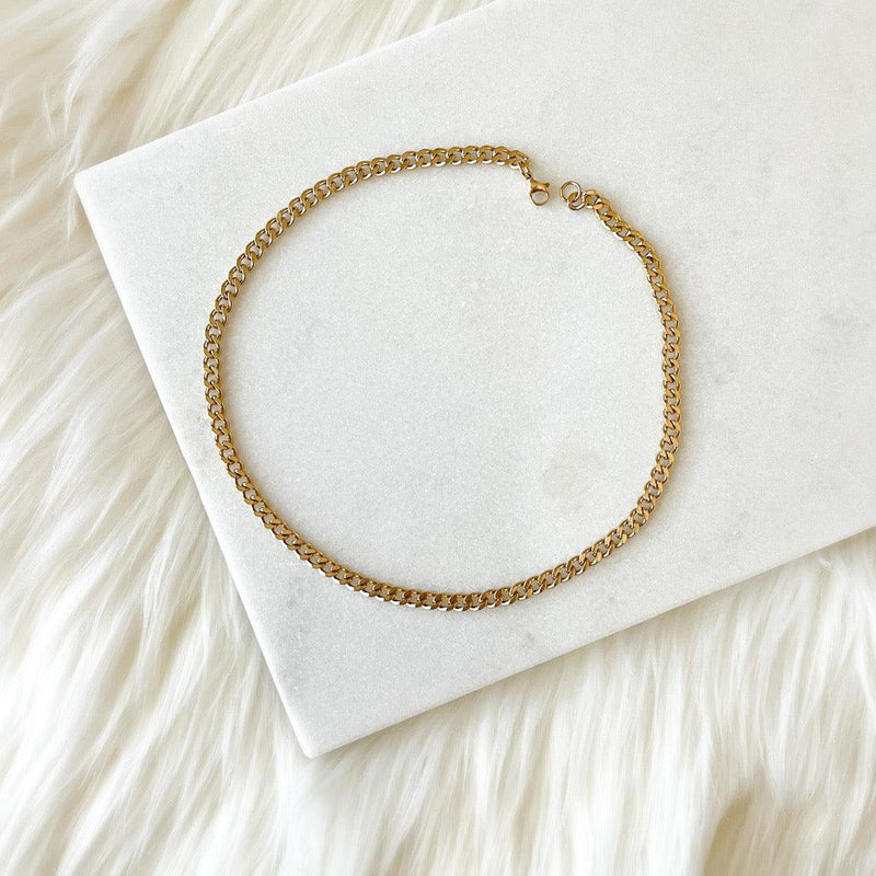 Cuban Curb Chain Necklace-Necklaces-The Songbird Collection