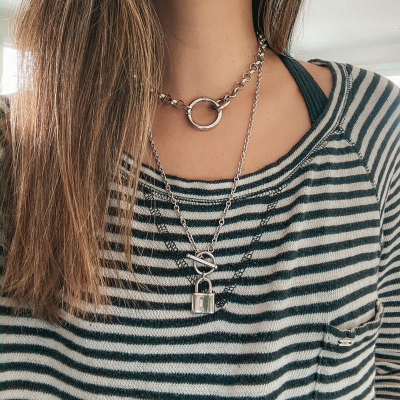 Locked 🔒 Chain Necklace - 2 Styles in Stainless Steel! LOW STOCK!! - The Songbird Collection 