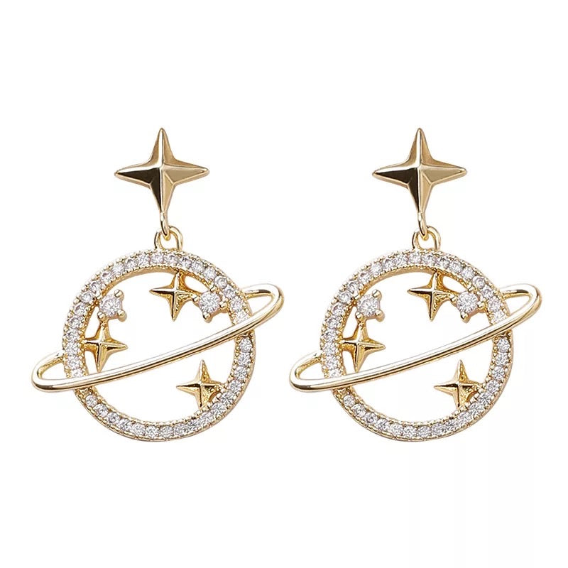 Galaxy Glam Earrings - Silver and Gold RESTOCKED! - The Songbird Collection 