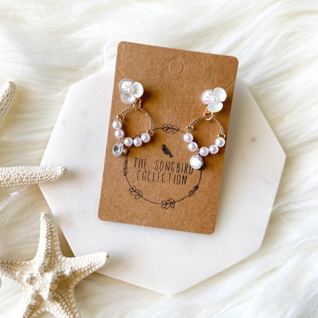 Rejoice Pearl & Flower Earrings - The Songbird Collection 