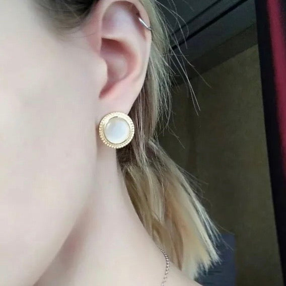 Embrace Pearly Stud Earrings - The Songbird Collection 