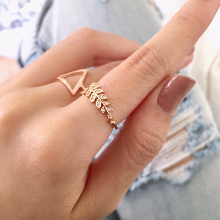 Bejeweled Leaf Ring - The Songbird Collection 