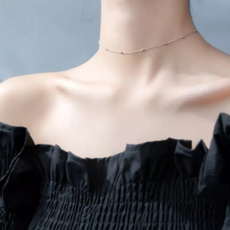 Satellite Beads 925 Sterling Silver Choker - The Songbird Collection 