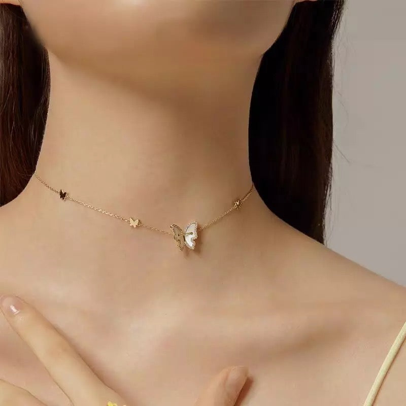 Chrysalis Butterfly Choker-Necklaces-The Songbird Collection