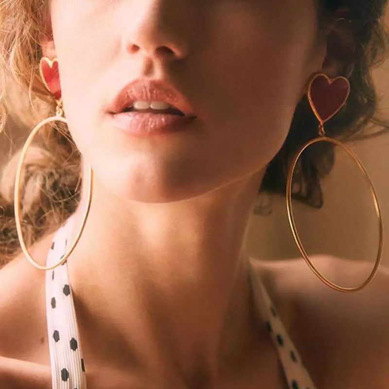 Red Heart Hoop Earrings - 2 Styles! - The Songbird Collection 