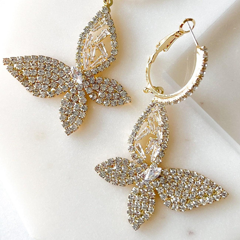 Papillion Butterfly Drop Earrings-Earrings-The Songbird Collection