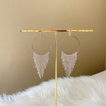 RiRi Rhinestone Hoop + Tassel Earrings - The Songbird Collection 