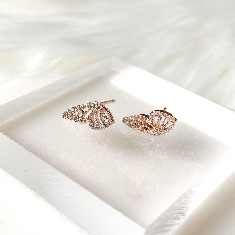 Mini Butterfly Stud Earrings - in 925 Silver too!-Earrings-The Songbird Collection