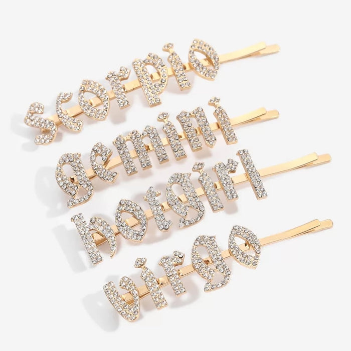 Zodiac Signs + Drippin Glam Savage Hotgirl Rhinestone Hair Pins - The Songbird Collection 