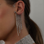 Paris Amour Rhinestone Hoop + Tassel Ear Cuff-Earrings-The Songbird Collection