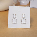 Squared Glass Gem Earrings - Now in SILVER too! - The Songbird Collection 