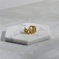 Chévere Chunky Chain Ring - 925 Sterling Silver-Rings-The Songbird Collection