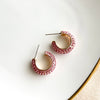 Stella Rhinestone Studded Hoop Earrings-Earrings-The Songbird Collection