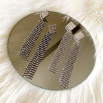 Square  Rhinestone Duster Earrings - The Songbird Collection 