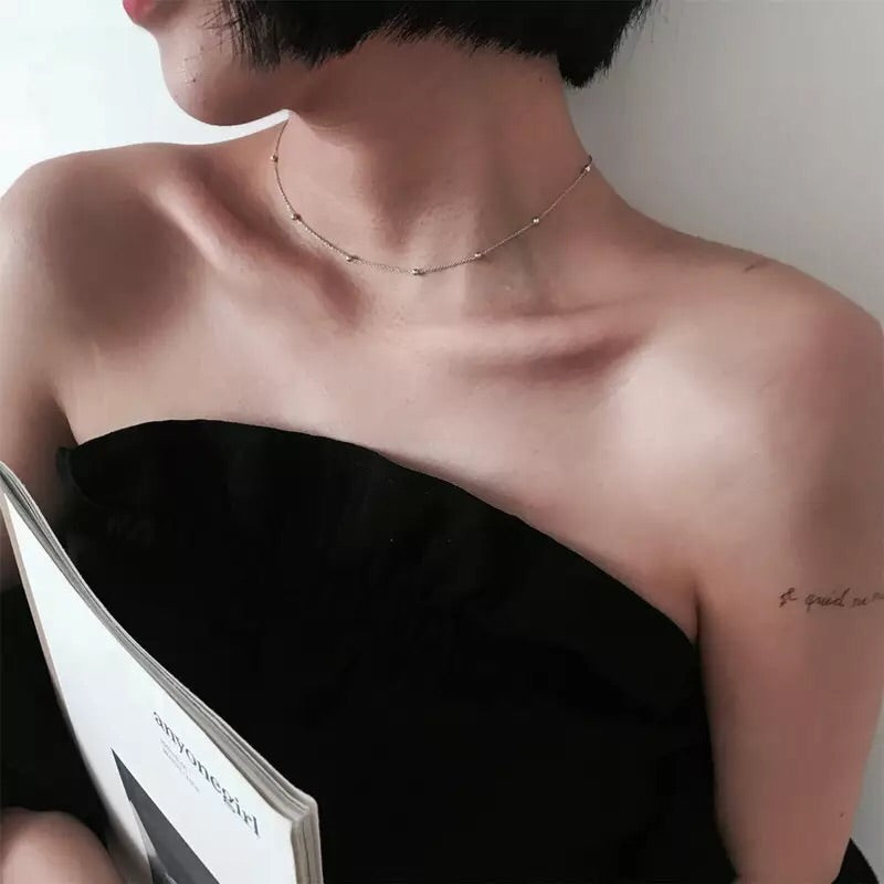 Satellite Beads 925 Sterling Silver Choker - The Songbird Collection 