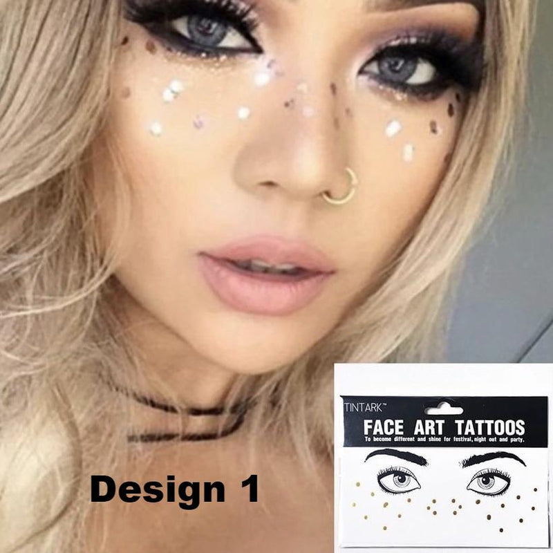 Metallic Face Temporary Tattoo Jewels - 11 Designs LOW STOCK!! - The Songbird Collection 