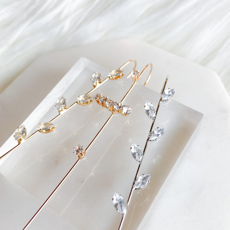 Crystal Bliss Ear Hook / Ear Cuff-Earrings-The Songbird Collection