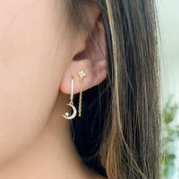 Cielo Chain Huggie Earrings-Earrings-The Songbird Collection