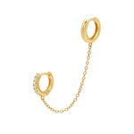 Lipa Chain Link Huggie Earring - 925 Sterling Silver-Earrings-The Songbird Collection