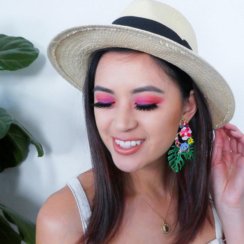 Caribbean Palm Leaf Earrings - 4 Colors LOW STOCK!! - The Songbird Collection 
