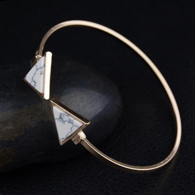 Marble Triangle Bracelet - Gold and Silver - LAST CHANCE! - The Songbird Collection 