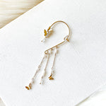 Butterfly and Pearls Ear Cuff-Earrings-The Songbird Collection
