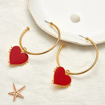 Red Heart Hoop Earrings - 2 Styles! - The Songbird Collection 