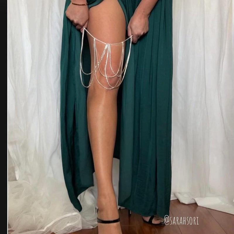 Drippin Glam Rhinestone Leg Chain - The Songbird Collection 