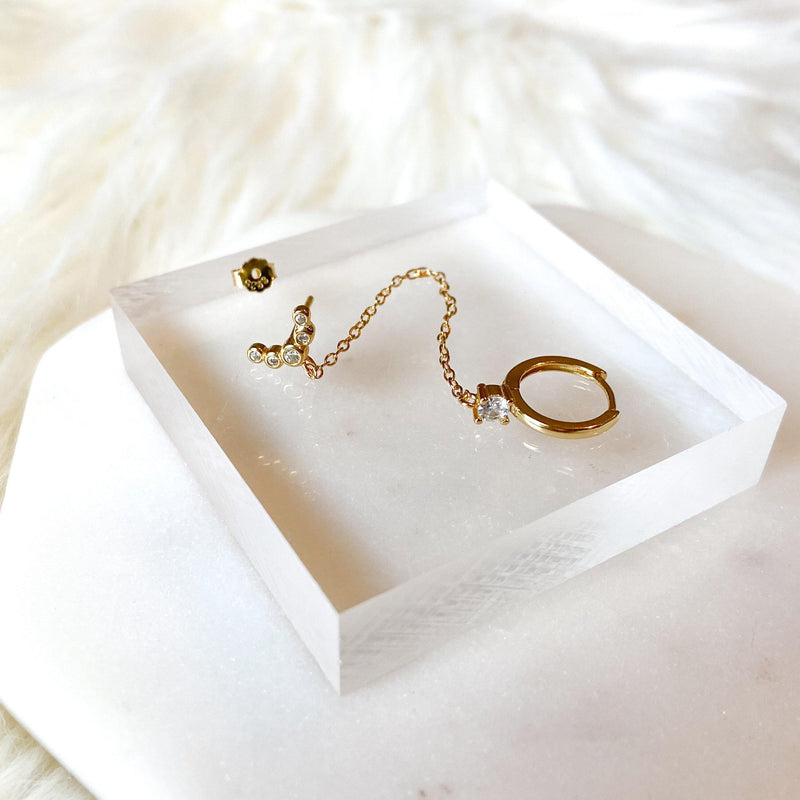 Ava Chain Link Huggie Earring-Earrings-The Songbird Collection