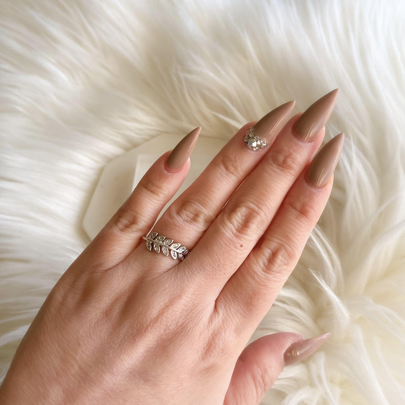 Bejeweled Vine Leaves Ring-Rings-The Songbird Collection