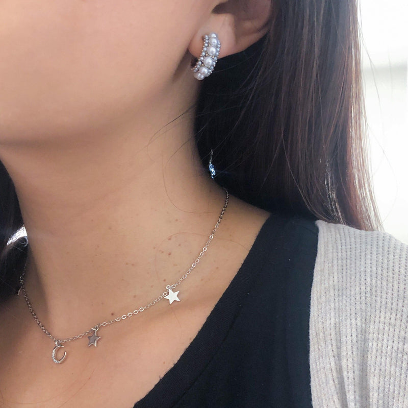 Lune et étoiles Sterling Silver Choker - RESTOCKED! - The Songbird Collection 