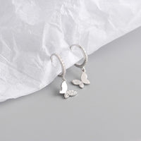 Mini Butterfly Huggies - 925 Sterling Silver-Earrings-The Songbird Collection