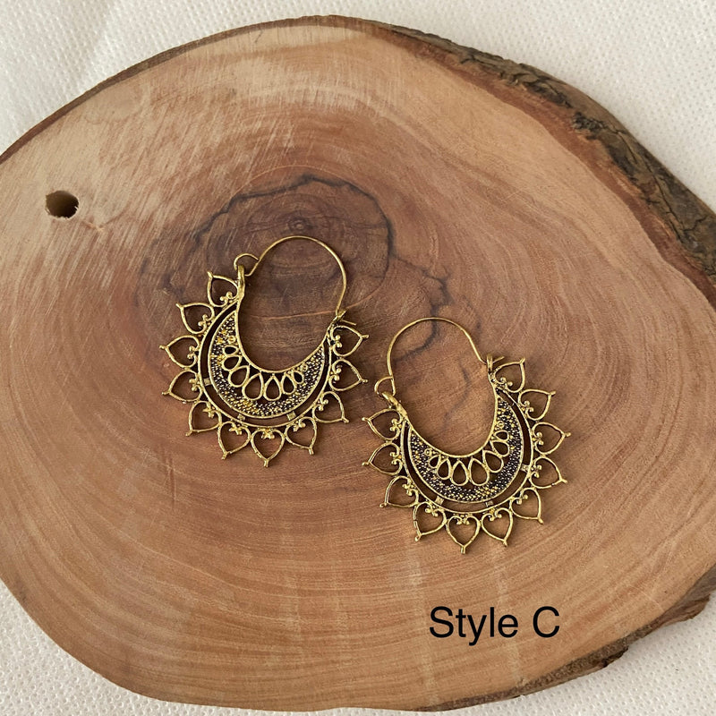 Priya Vintage Metal Earrings - 3 Styles - LAST CHANCE-Earrings-The Songbird Collection