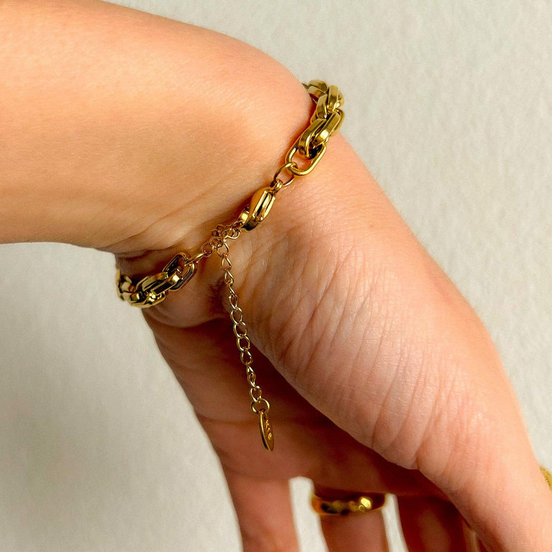 Kassia Block Chain Bracelet-Bracelets-The Songbird Collection