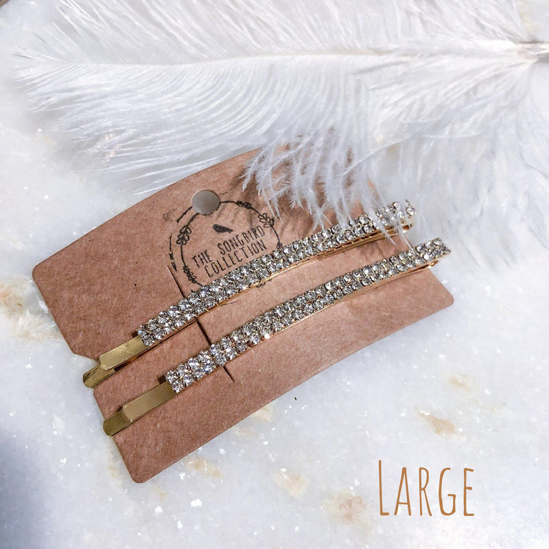 Double Rhinestone Hair Pin Set - 3 Sizes Selling Fast! - The Songbird Collection 