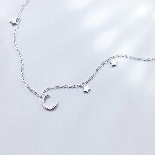 Lune et étoiles Sterling Silver Choker - RESTOCKED! - The Songbird Collection 